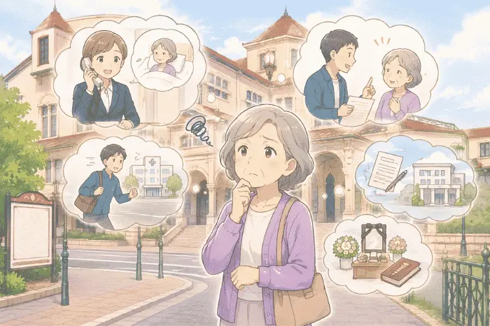 宝塚で身元保証サービスが対応する生活支援や各種手続きの内容を紹介する画像