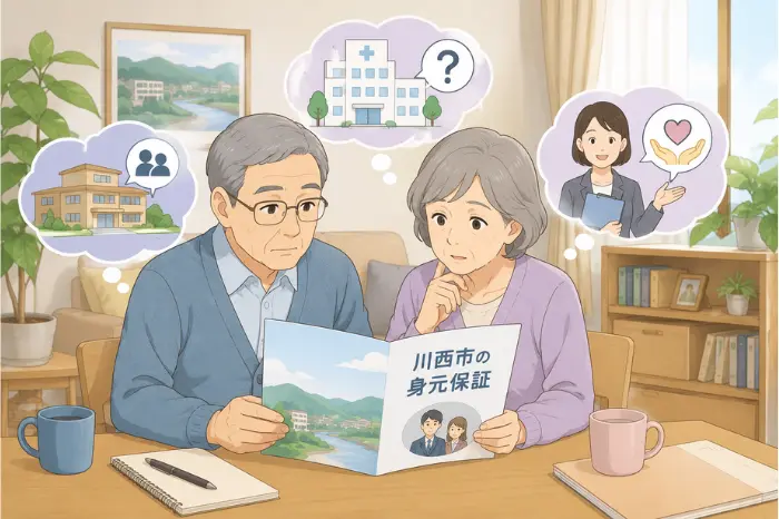 川西市で身元保証を相談する前に入院や施設入居、死後事務の不安を整理している画像